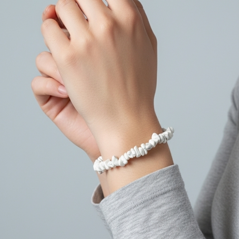 Marble Style White Grey Stone Bracelet Crystals New